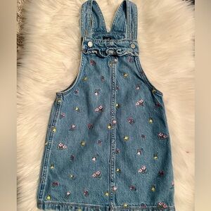 GAP Blue Denim Floral Embroidered Overall